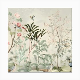 Birds And Flowers 1 Canvas Print