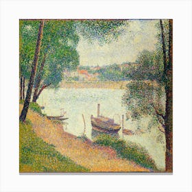 Boat On The Seine Canvas Print