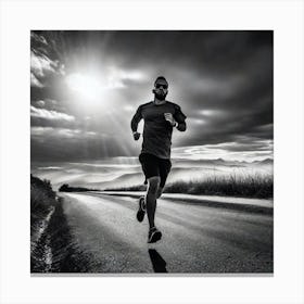 Runner On The Road Canvas Print