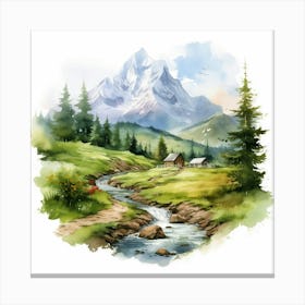 Watercolor Landscape Painting 3 Canvas Print