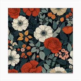 Floral Wallpaper 9 Canvas Print