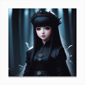 Black Haired Girl Canvas Print