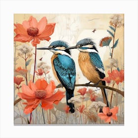 Bird In Nature Kingfisher 1 Canvas Print