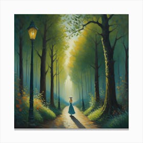 Girl In The Woods Canvas Print