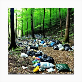 Trash In The Forest 20 Canvas Print