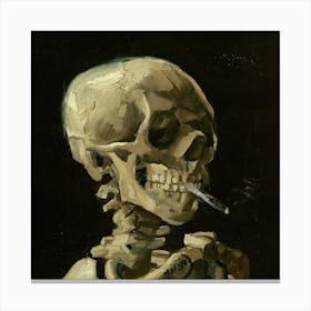 Skeleton Smoking 2 Canvas Print