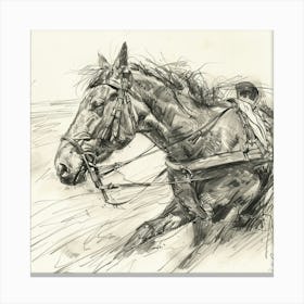 Horse Pulling A Wagon Canvas Print