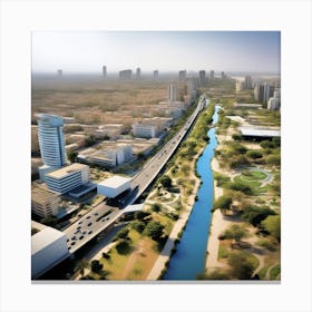 Aerial View Of A City 1 Canvas Print