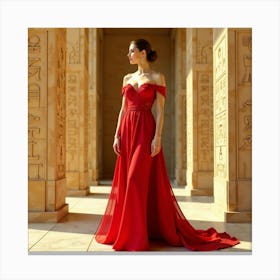 Woman In A Red Dress 11 Canvas Print