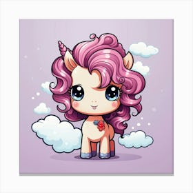 Unicorn With Rainbow Mane 40 Canvas Print