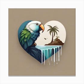 Heart Parrot 1 Canvas Print