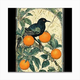 Bird On An Orange Tree Canvas Print