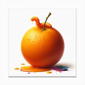 Orange Worm Canvas Print