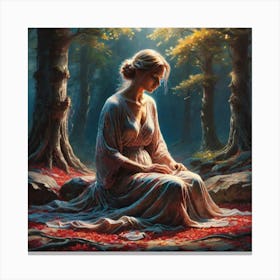 Woman In The Woods 19 Canvas Print