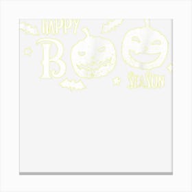 Spooky Bats And Pumpkins Happy Boo Season Funny Halloween Canvas Print