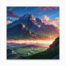 Sunset In The Mountains 12 Canvas Print