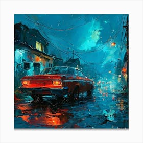 Car At Night Canvas Print