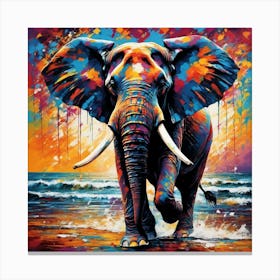 Elephant On The Beach 1 Canvas Print