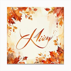 An Attractive Watercolor Painting Of An Artistically Crafted Thanksgiving Calligraphy In Flaming Ora (6) Canvas Print