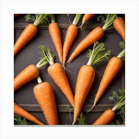 Carrots On A Black Background 2 Canvas Print