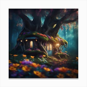 Night time in the Forest Canvas Print