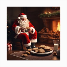 Santa Claus And Cookies 2 Canvas Print