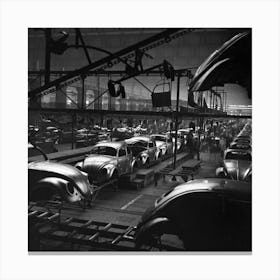 Volkswagen Factory Producing Beetle Cars, 1952 Canvas Print