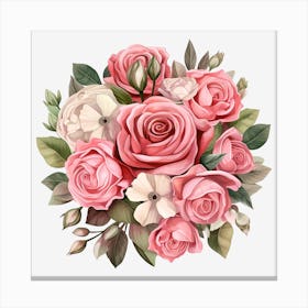 Bouquet Of Pink Roses 6 Canvas Print