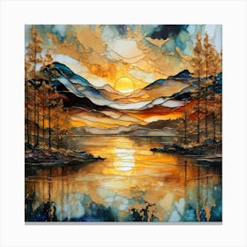 Sunset In The Mountains 1 Canvas Print