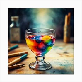 Color Splash In A Glass Canvas Print