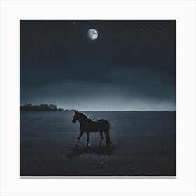 Horse In The Moonlight Canvas Print