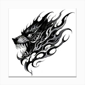 Wolf Head Tattoo 1 Canvas Print