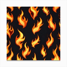 Flames On Black Background 69 Canvas Print