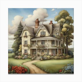 Country House Art Print 0 Canvas Print