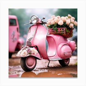 Pink Vespa Canvas Print