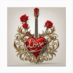 Love Guitar Canvas Print