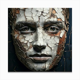 Firefly Face, Cracks, Spots, Chips, Textured, Weathered, Aged, Worn, Detailed, Intricate, Expressive (9) Canvas Print