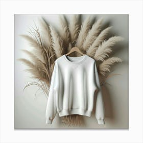 White Sweatshirt On Hanger Canvas Print