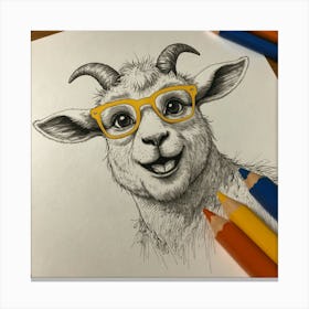 Goat With Glasses Canvas Print