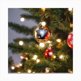 Christmas Tree With Ornaments Canvas Print