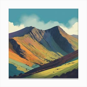 Cadair Idris Wales Colourful Mountain Illustration Art Print Canvas Print