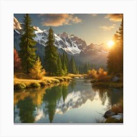 Sunset In The Mountains Canvas Print