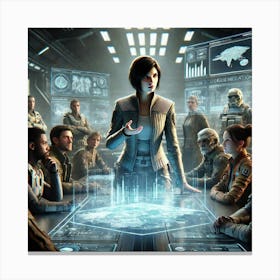 A Sci Fi Scene Showcasing Celis Veyrin Crisis Mediation Canvas Print