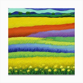 Field Of Yellow Flowers 1 Canvas Print