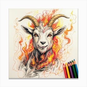 Goat On Fire 63 Canvas Print