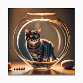 Cat In A Fish Bowl 35 Canvas Print