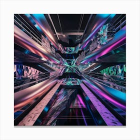 Innovative Mixed Media Style Digital Art Combining 3d, Glitch Art, And Photography Canvas Print