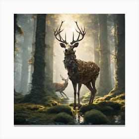 Deer In The Forest 50 Canvas Print