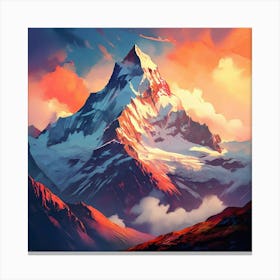 Mountain At Sunset Canvas Print