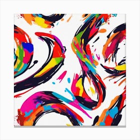 Abstract Paint Splashes Canvas Print